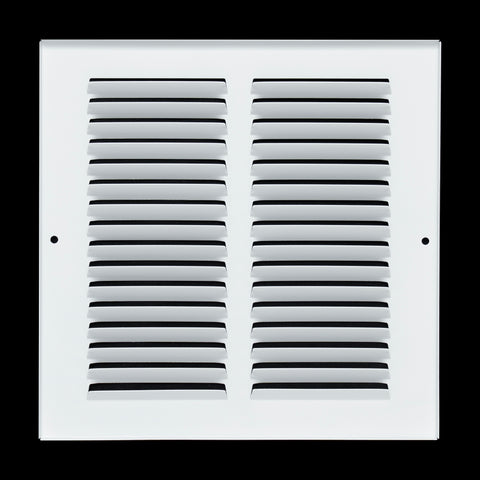 8 x 8-inch White Steel flat stamped return grille, rear view