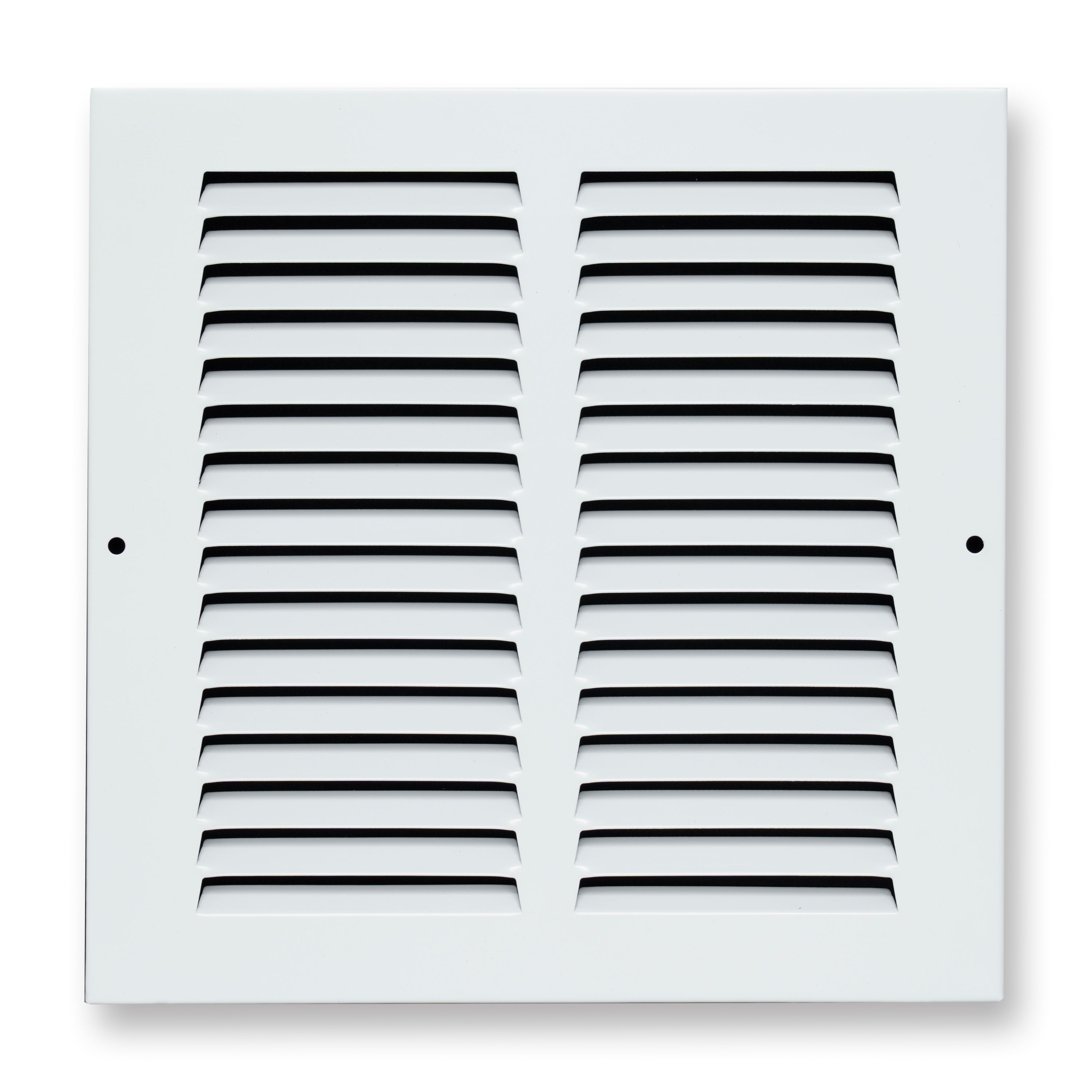 8 x 8-inch White Steel flat stamped return grille, front view 2