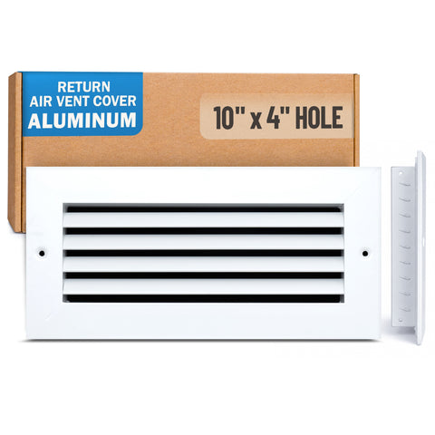 10 x 4-inch White Aluminum bar return grille, packaging