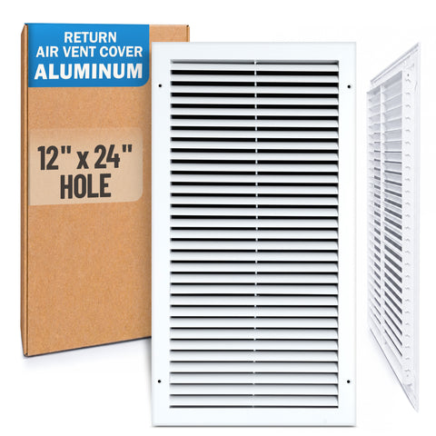 12 x 24-inch White Aluminum bar return grille, packaging