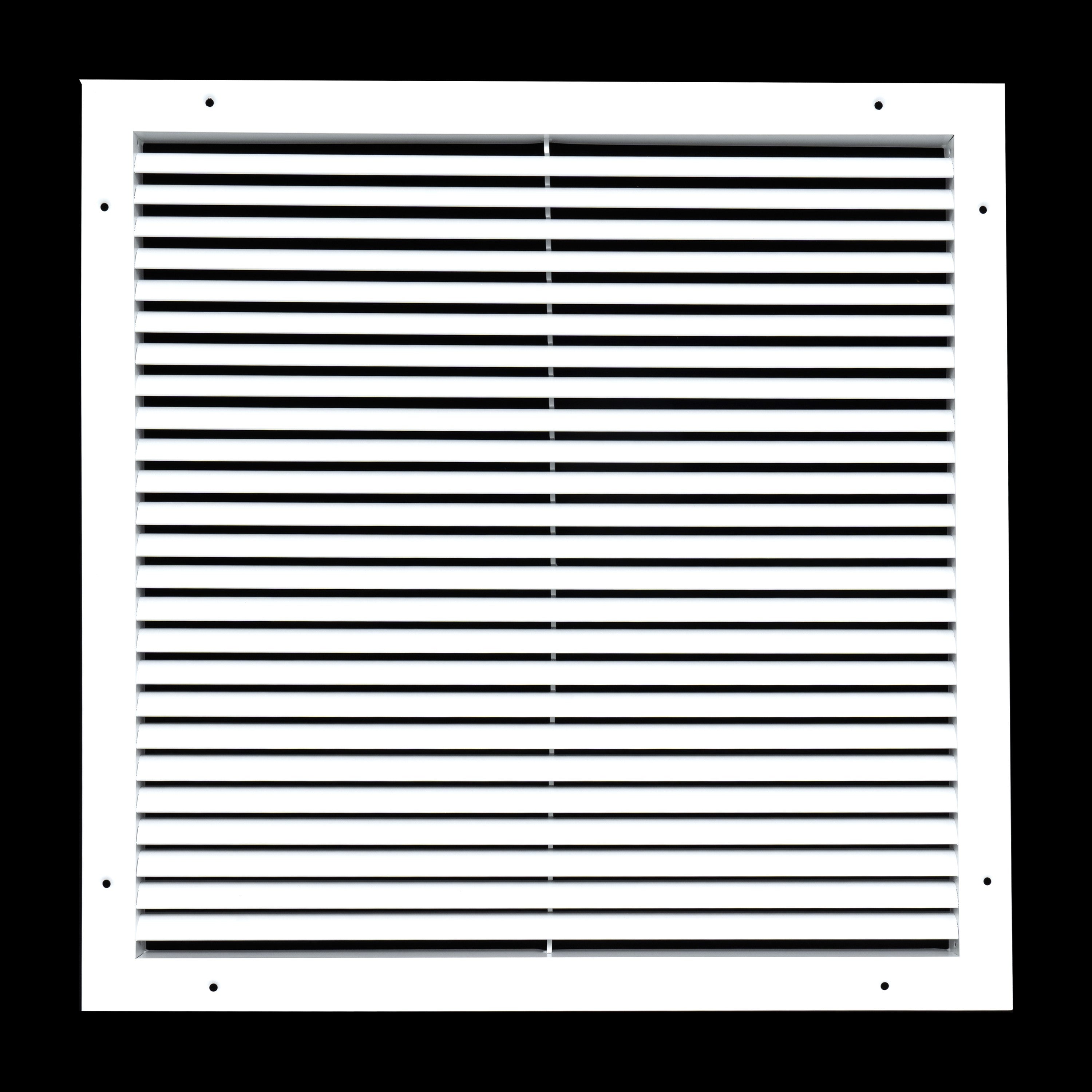 20 x 20-inch White Aluminum bar return grille, front view