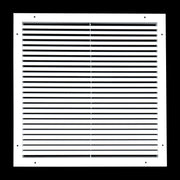 20 x 20-inch White Aluminum bar return grille, front view
