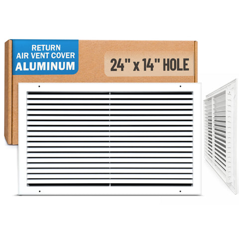 24 x 14-inch White Aluminum bar return grille, packaging