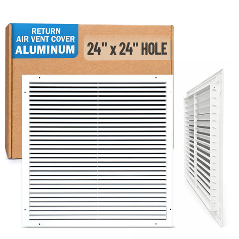 24 x 24-inch White Aluminum bar return grille, packaging