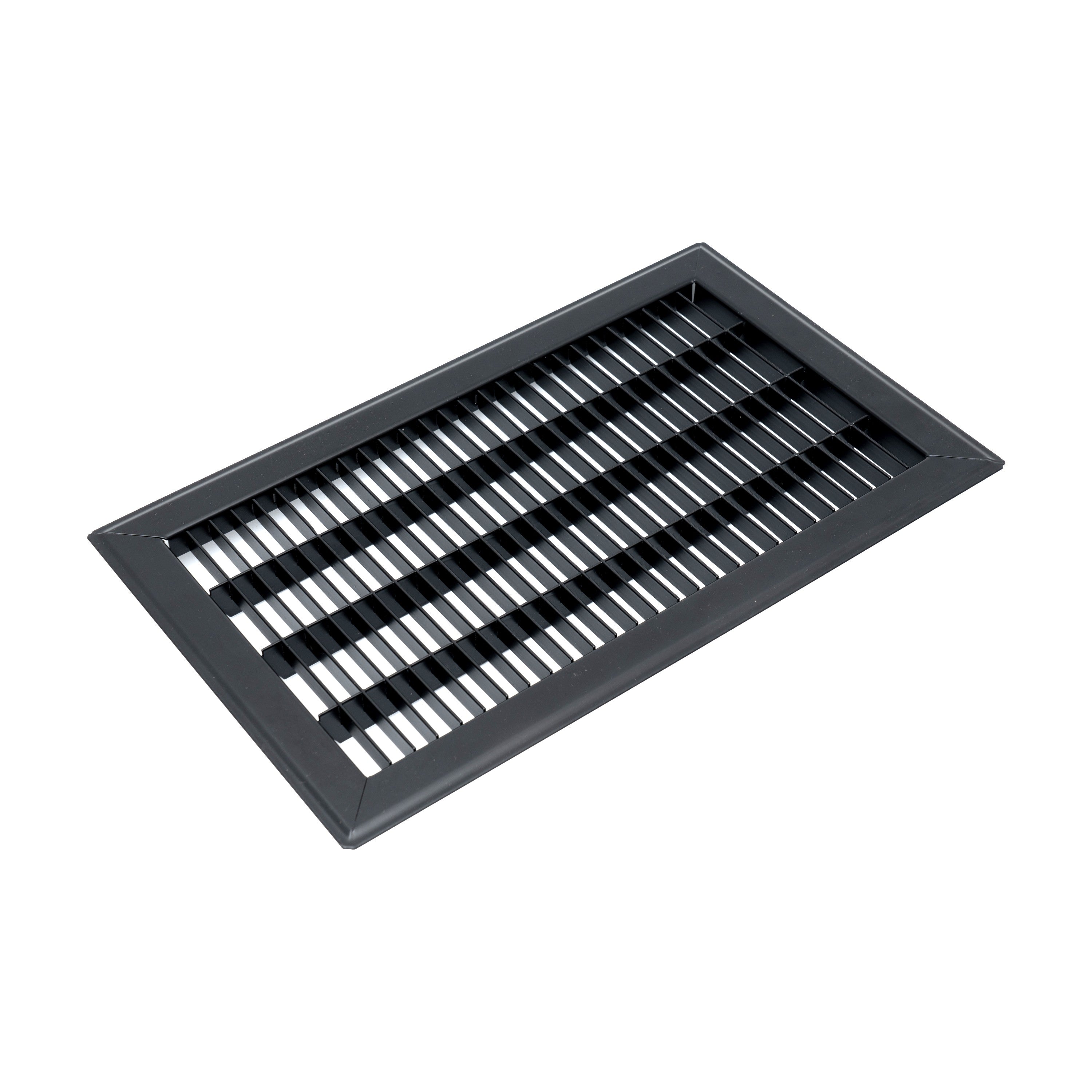 8 x 10-inch Black Steel heavy duty return floor register, angled view 2