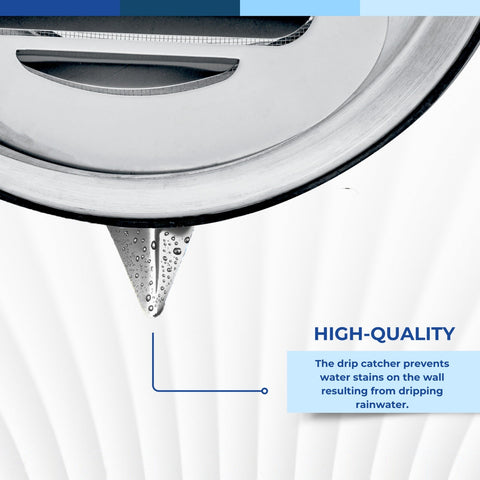 6" Stainless Steel Round Dryer Vent Cover with Hood and Rubber Seal, Weatherproof Exterior Wall Exhaust Vent