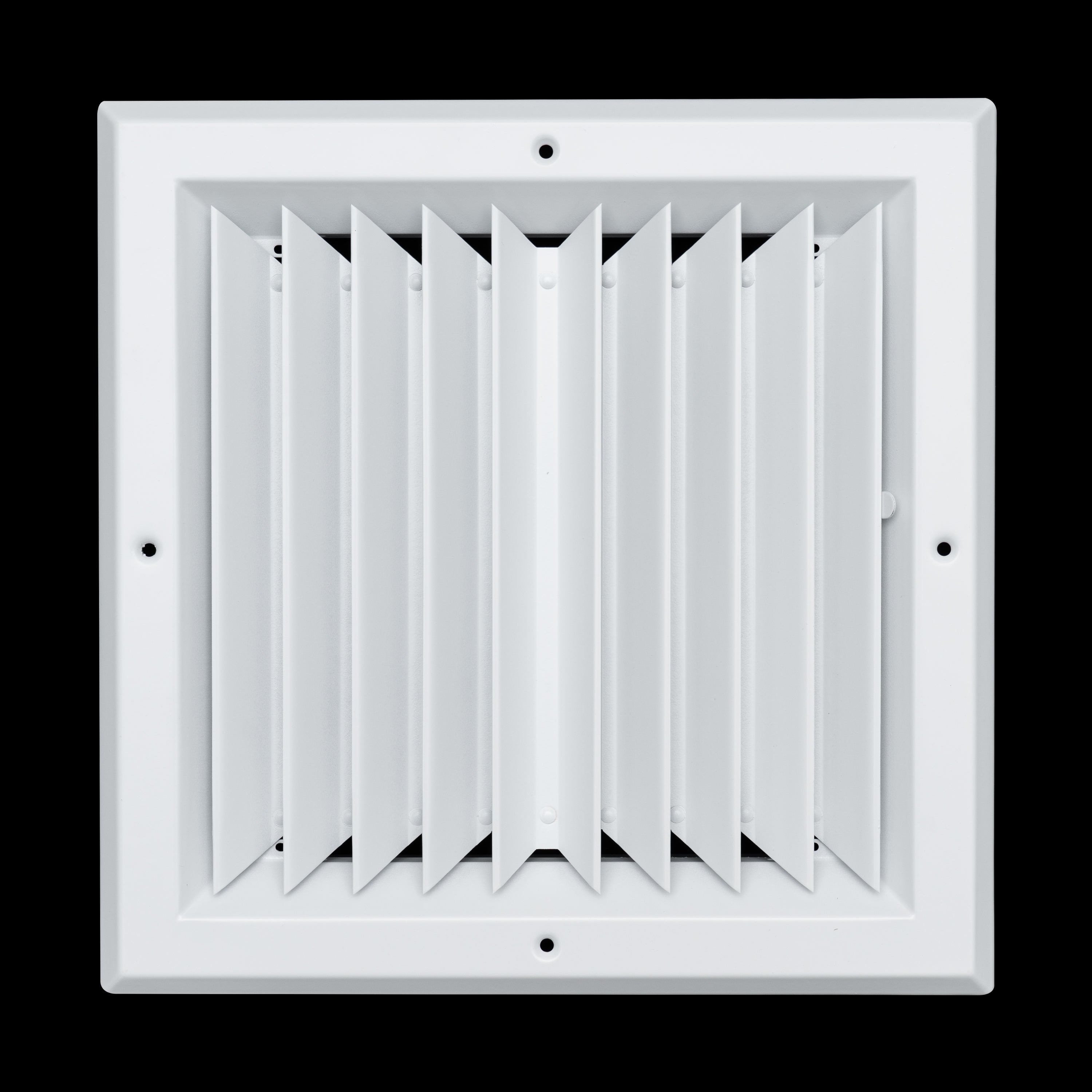 10 x 10-inch White Aluminum square ceiling diffuser, front view 2