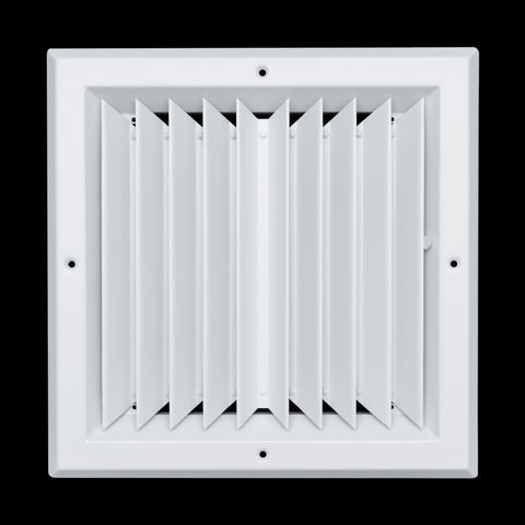10 x 10-inch White Aluminum square ceiling diffuser, front view 2