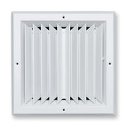 10 x 10-inch White Aluminum square ceiling diffuser, front view