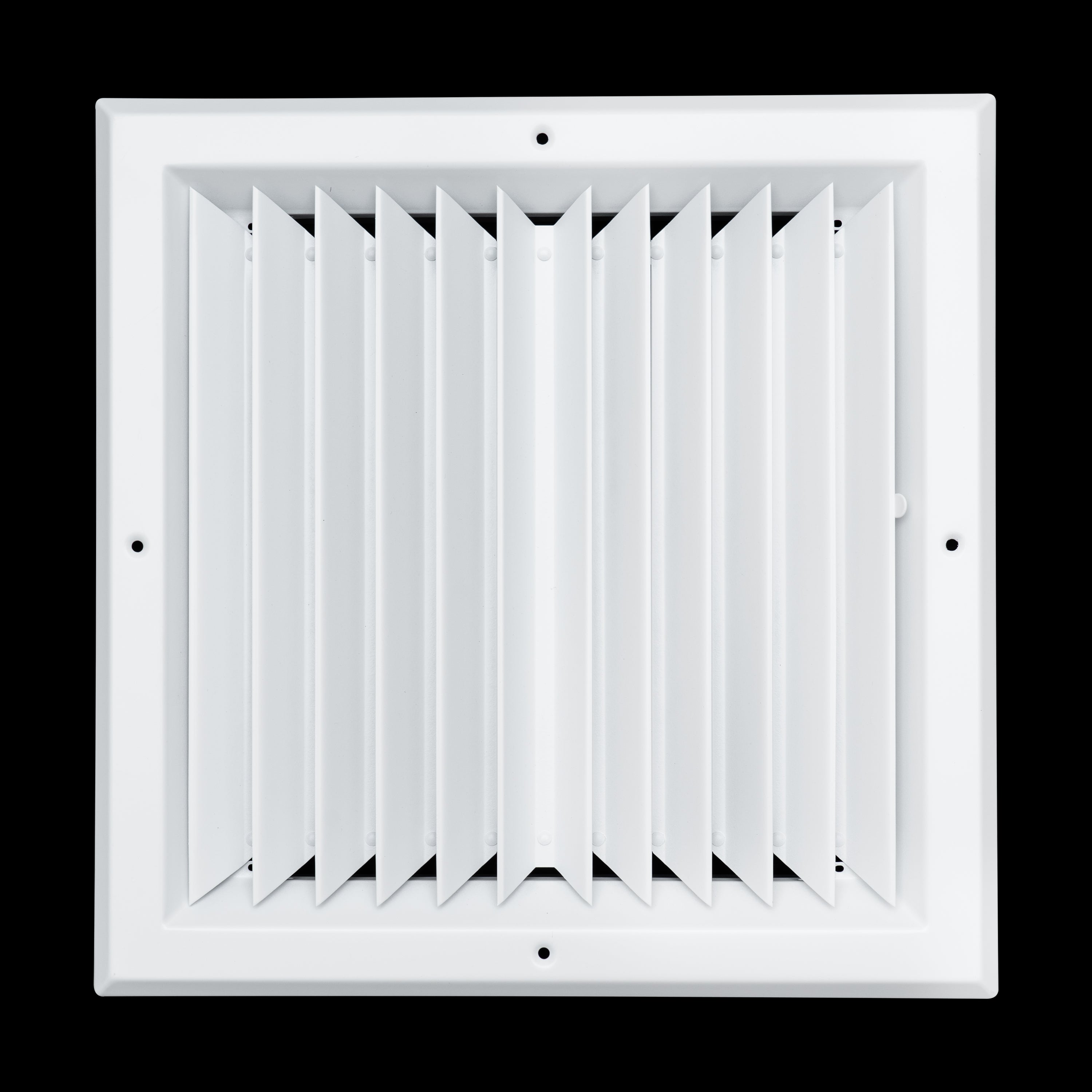 12 x 12-inch White Aluminum square ceiling diffuser, front view 2