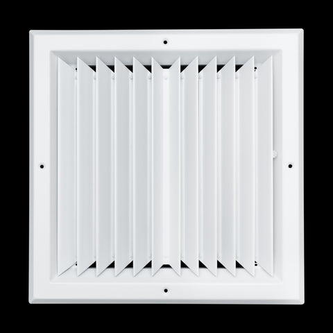 12 x 12-inch White Aluminum square ceiling diffuser, front view 2