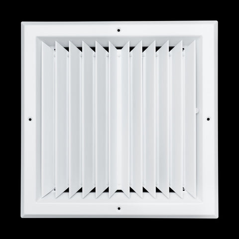 Fits 12x12 Duct Opening 2 Way Aluminum Square Ceiling Diffuser | Register Vent Cover Grille for Ceiling | Rust Proof | White | Outer Dimensions: 13.75" X 13.75"