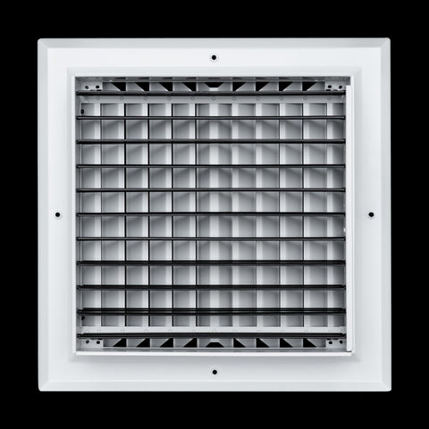 Fits 12x12 Duct Opening 2 Way Aluminum Square Ceiling Diffuser | Register Vent Cover Grille for Ceiling | Rust Proof | White | Outer Dimensions: 13.75" X 13.75"