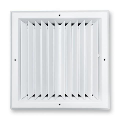 Fits 12x12 Duct Opening 2 Way Aluminum Square Ceiling Diffuser | Register Vent Cover Grille for Ceiling | Rust Proof | White | Outer Dimensions: 13.75" X 13.75"