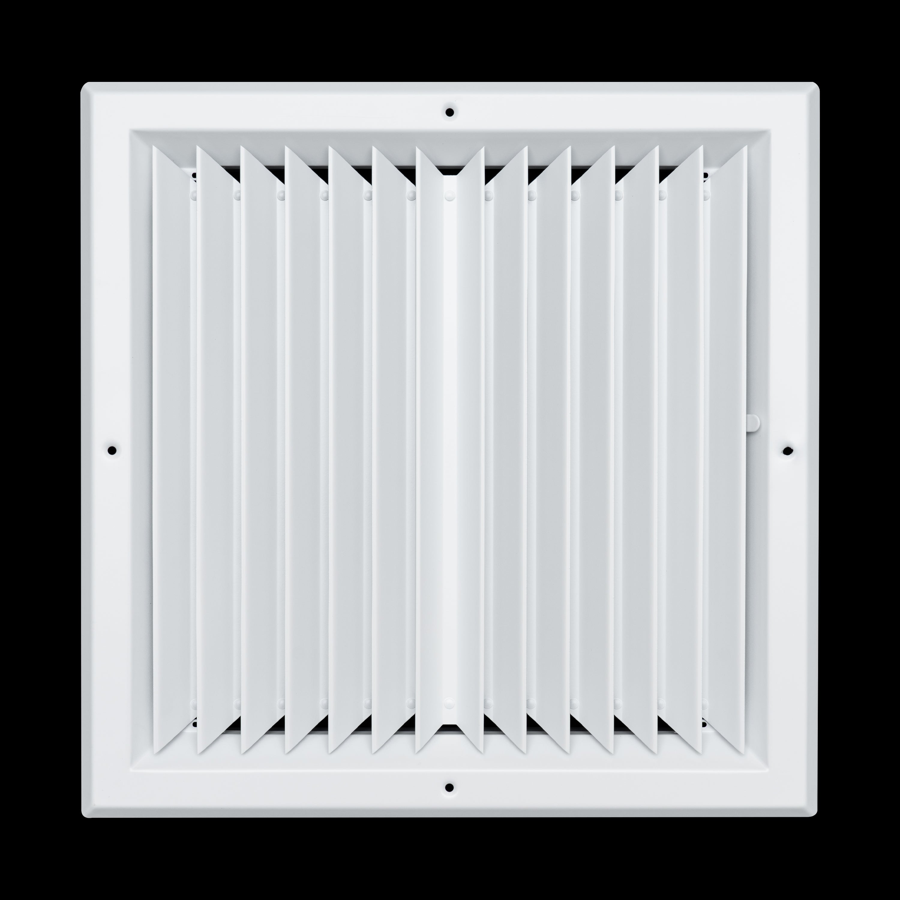 14 x 14-inch White Aluminum square ceiling diffuser, front view 2