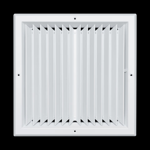 14 x 14-inch White Aluminum square ceiling diffuser, front view 2