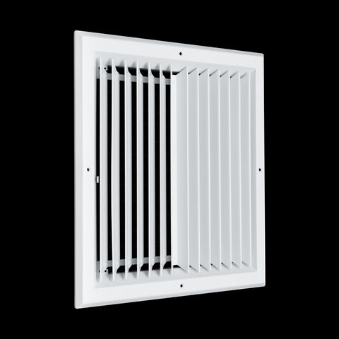Fits 14x14 Duct Opening 2 Way Aluminum Square Ceiling Diffuser | Register Vent Cover Grille for Ceiling | Rust Proof | White | Outer Dimensions: 15.75" X 15.75"