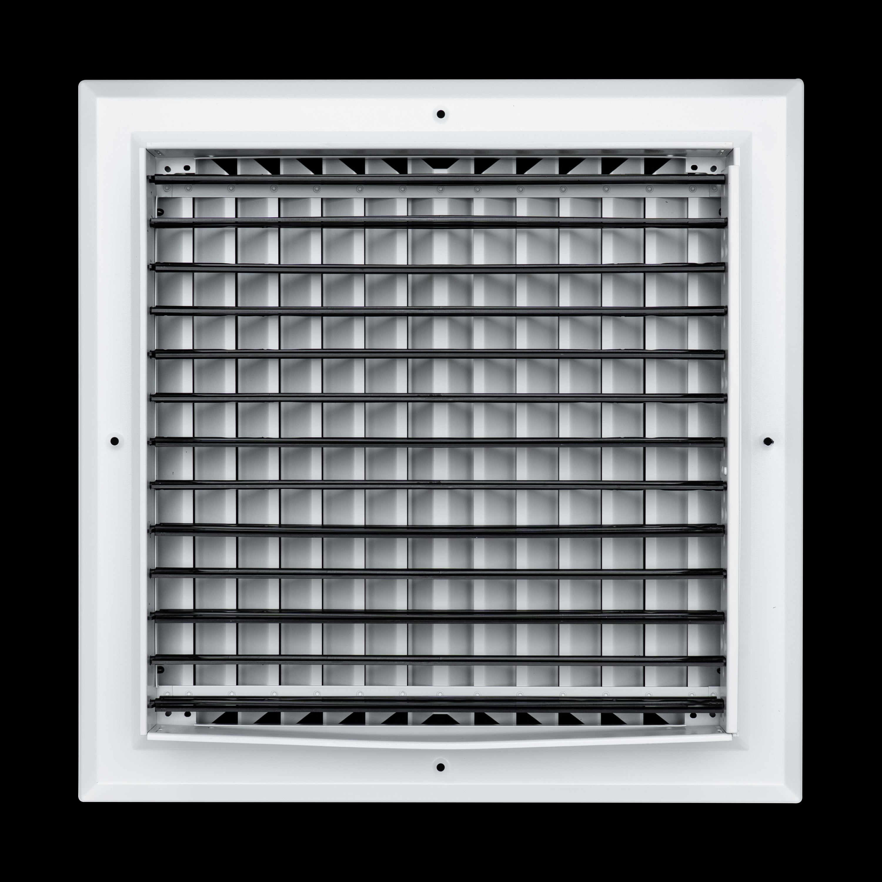 14 x 14-inch White Aluminum square ceiling diffuser, rear view