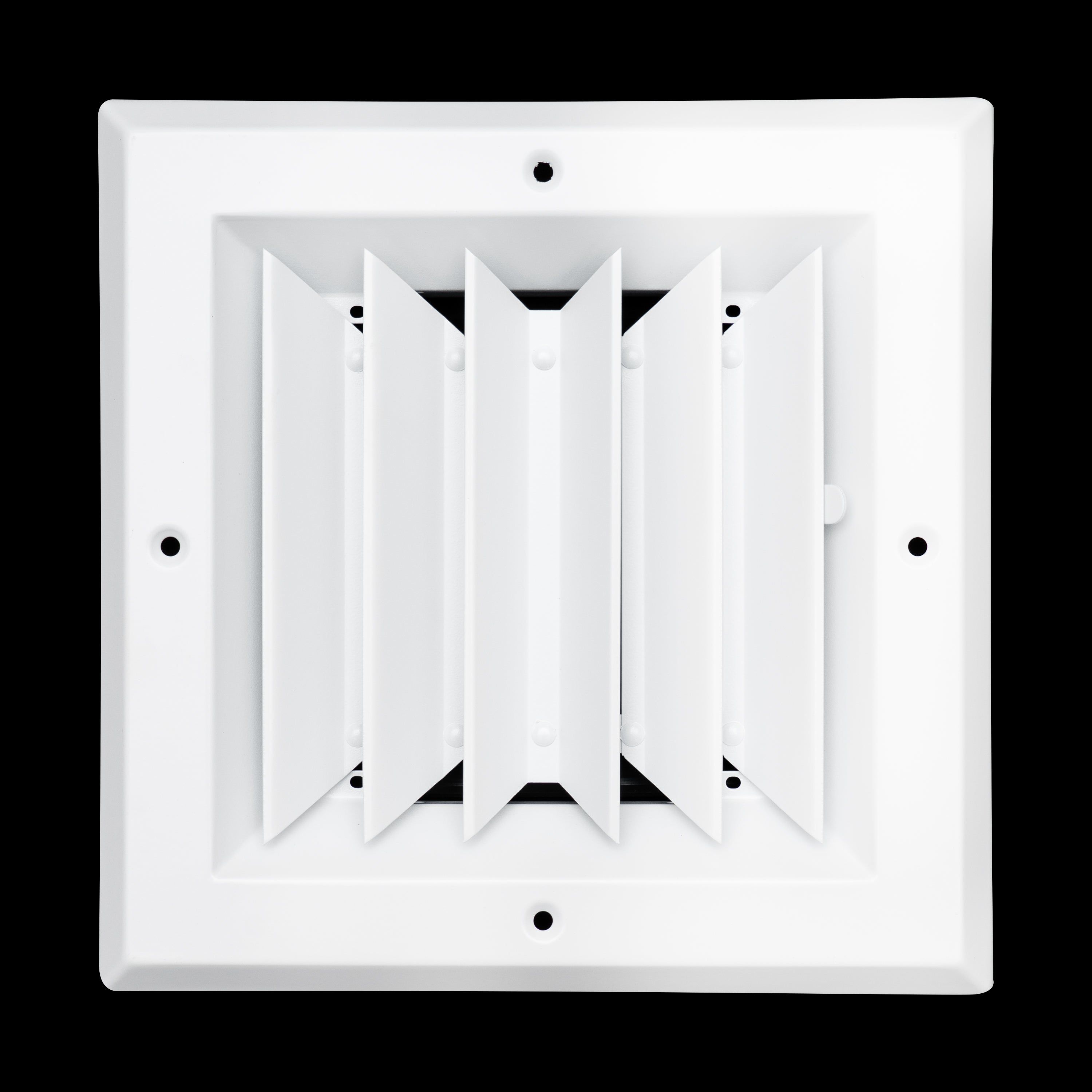 6 x 6-inch White Aluminum square ceiling diffuser, front view 2