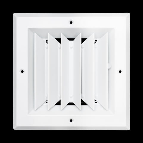 6 x 6-inch White Aluminum square ceiling diffuser, front view 2