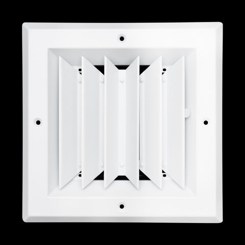 Fits 6x6 Duct Opening 2 Way Aluminum Square Ceiling Diffuser | Register Vent Cover Grille for Ceiling | Rust Proof | White | Outer Dimensions: 7.75" X 7.75"