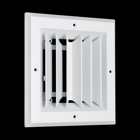Fits 6x6 Duct Opening 2 Way Aluminum Square Ceiling Diffuser | Register Vent Cover Grille for Ceiling | Rust Proof | White | Outer Dimensions: 7.75" X 7.75"
