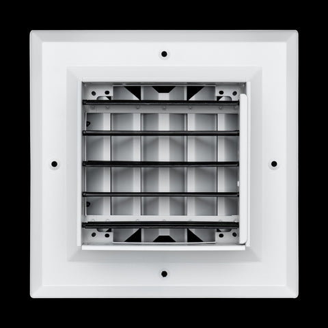 Fits 6x6 Duct Opening 2 Way Aluminum Square Ceiling Diffuser | Register Vent Cover Grille for Ceiling | Rust Proof | White | Outer Dimensions: 7.75" X 7.75"