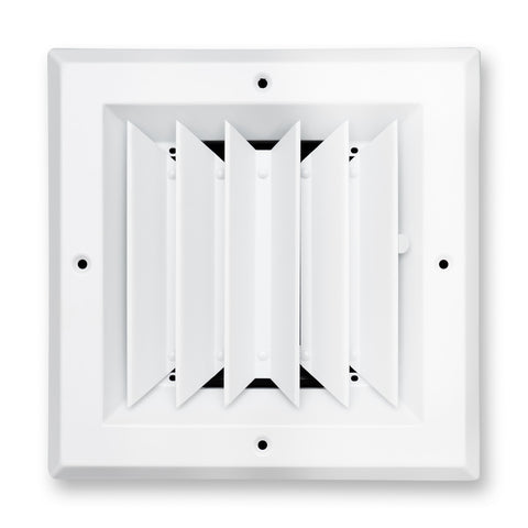 Fits 6x6 Duct Opening 2 Way Aluminum Square Ceiling Diffuser | Register Vent Cover Grille for Ceiling | Rust Proof | White | Outer Dimensions: 7.75" X 7.75"