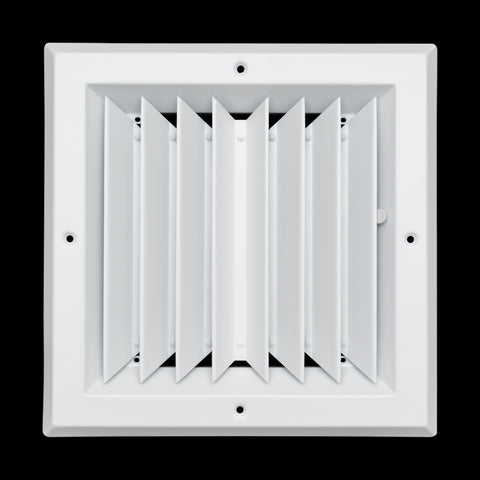 8 x 8-inch White Aluminum square ceiling diffuser, front view 2