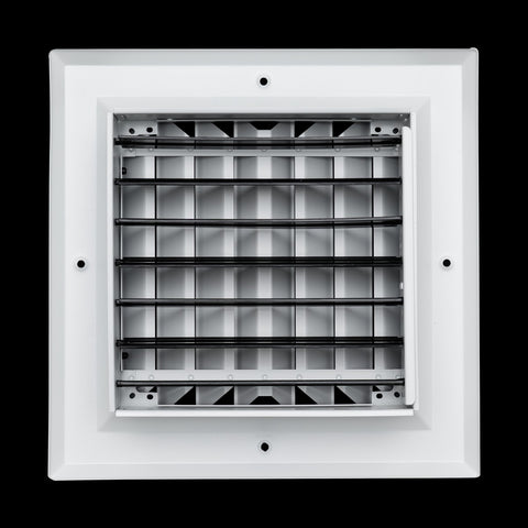 Fits 8x8 Duct Opening 2 Way Aluminum Square Ceiling Diffuser | Register Vent Cover Grille for Ceiling | Rust Proof | White | Outer Dimensions: 9.75" X 9.75"