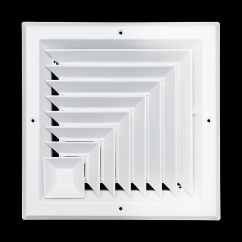 Fits 10x10 Duct Opening 2 Way Aluminum Square Ceiling Diffuser | Register Vent Cover Grille for Ceiling | Rust Proof | White | Outer Dimensions: 11.75" X 11.75"
