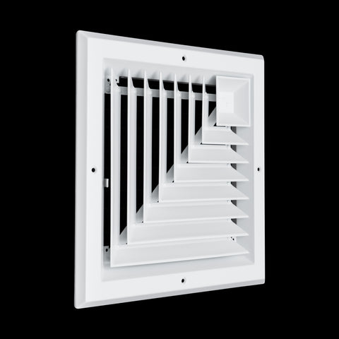 Fits 10x10 Duct Opening 2 Way Aluminum Square Ceiling Diffuser | Register Vent Cover Grille for Ceiling | Rust Proof | White | Outer Dimensions: 11.75" X 11.75"