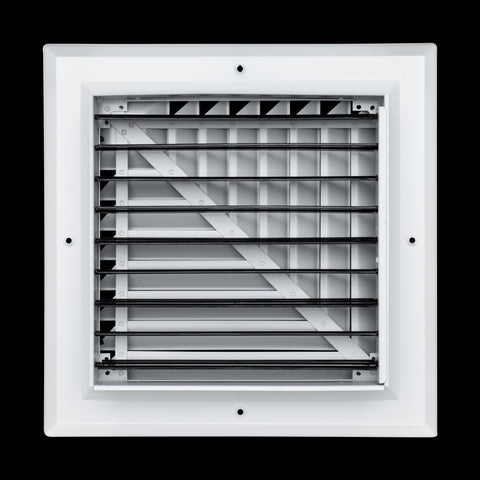 Fits 10x10 Duct Opening 2 Way Aluminum Square Ceiling Diffuser | Register Vent Cover Grille for Ceiling | Rust Proof | White | Outer Dimensions: 11.75" X 11.75"