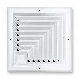 Fits 10x10 Duct Opening 2 Way Aluminum Square Ceiling Diffuser | Register Vent Cover Grille for Ceiling | Rust Proof | White | Outer Dimensions: 11.75" X 11.75"