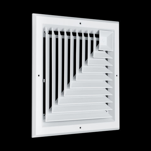 Fits 12x12 Duct Opening 2 Way Aluminum Square Ceiling Diffuser | Register Vent Cover Grille for Ceiling | Rust Proof | White | Outer Dimensions: 13.75" X 13.75"