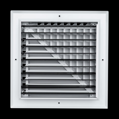 Fits 12x12 Duct Opening 2 Way Aluminum Square Ceiling Diffuser | Register Vent Cover Grille for Ceiling | Rust Proof | White | Outer Dimensions: 13.75" X 13.75"