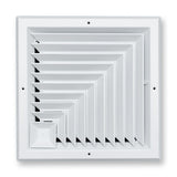Fits 12x12 Duct Opening 2 Way Aluminum Square Ceiling Diffuser | Register Vent Cover Grille for Ceiling | Rust Proof | White | Outer Dimensions: 13.75" X 13.75"