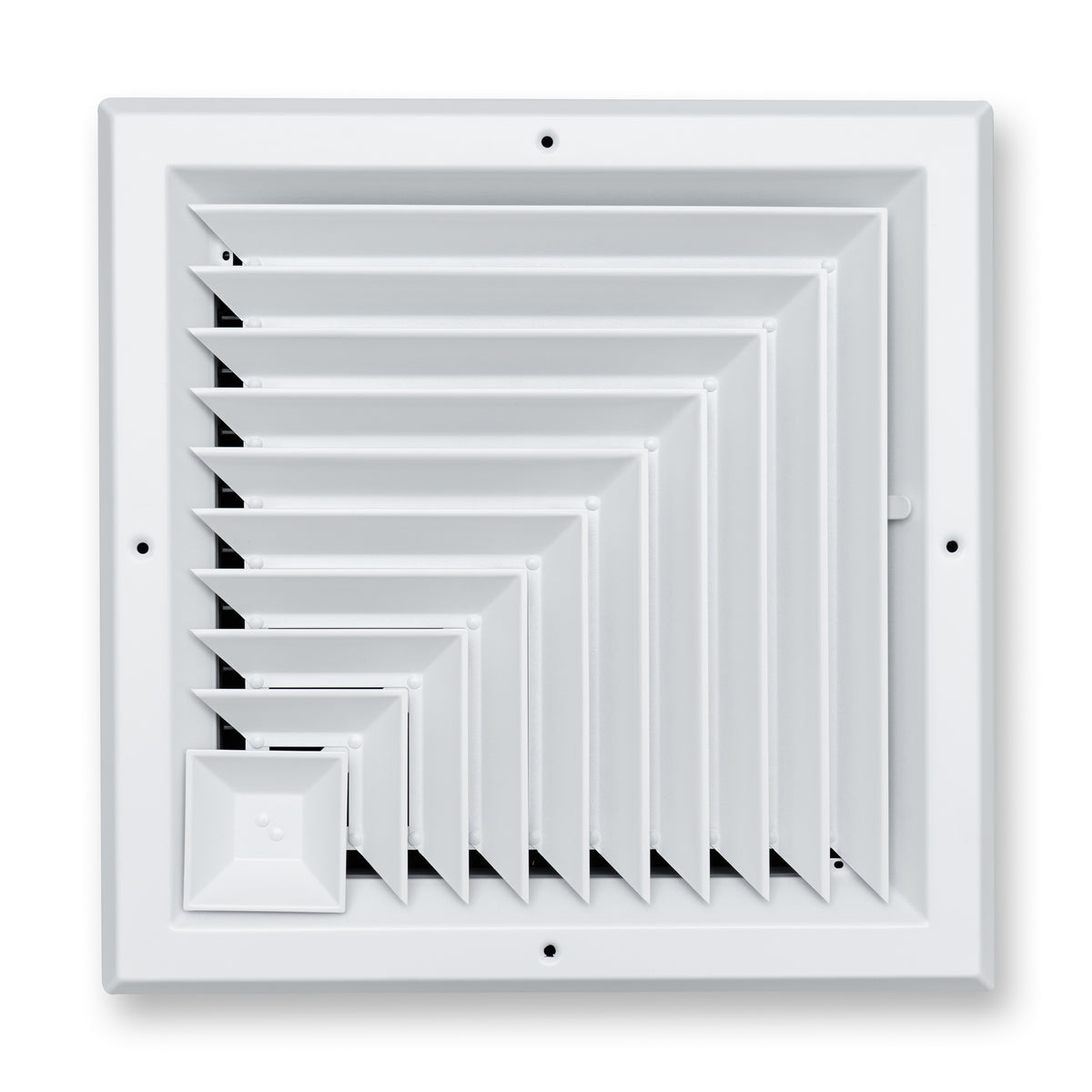Fits 12x12 Duct Opening 2 Way Aluminum Square Ceiling Diffuser | Register Vent Cover Grille for Ceiling | Rust Proof | White | Outer Dimensions: 13.75" X 13.75"