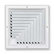 12 x 12-inch White Aluminum square ceiling diffuser, front view