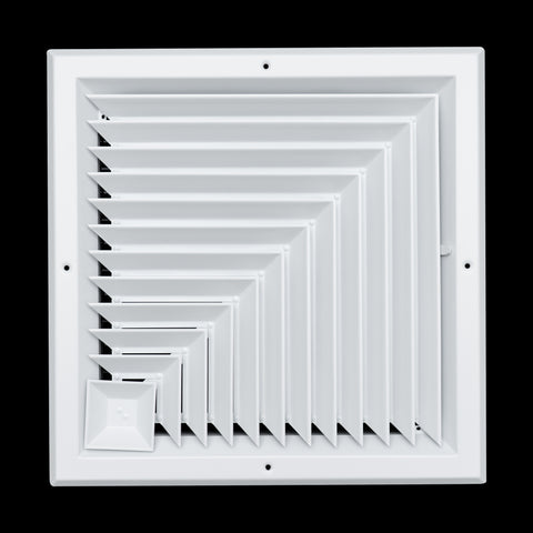 Fits 14x14 Duct Opening 2 Way Aluminum Square Ceiling Diffuser | Register Vent Cover Grille for Ceiling | Rust Proof | White | Outer Dimensions: 15.75" X 15.75"