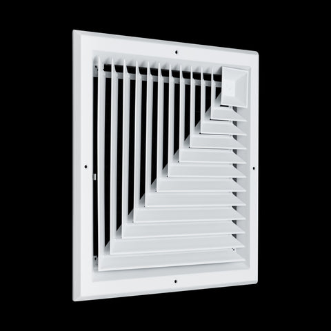 Fits 14x14 Duct Opening 2 Way Aluminum Square Ceiling Diffuser | Register Vent Cover Grille for Ceiling | Rust Proof | White | Outer Dimensions: 15.75" X 15.75"