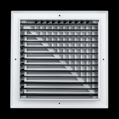 Fits 14x14 Duct Opening 2 Way Aluminum Square Ceiling Diffuser | Register Vent Cover Grille for Ceiling | Rust Proof | White | Outer Dimensions: 15.75" X 15.75"