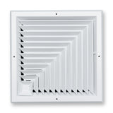 Fits 14x14 Duct Opening 2 Way Aluminum Square Ceiling Diffuser | Register Vent Cover Grille for Ceiling | Rust Proof | White | Outer Dimensions: 15.75" X 15.75"