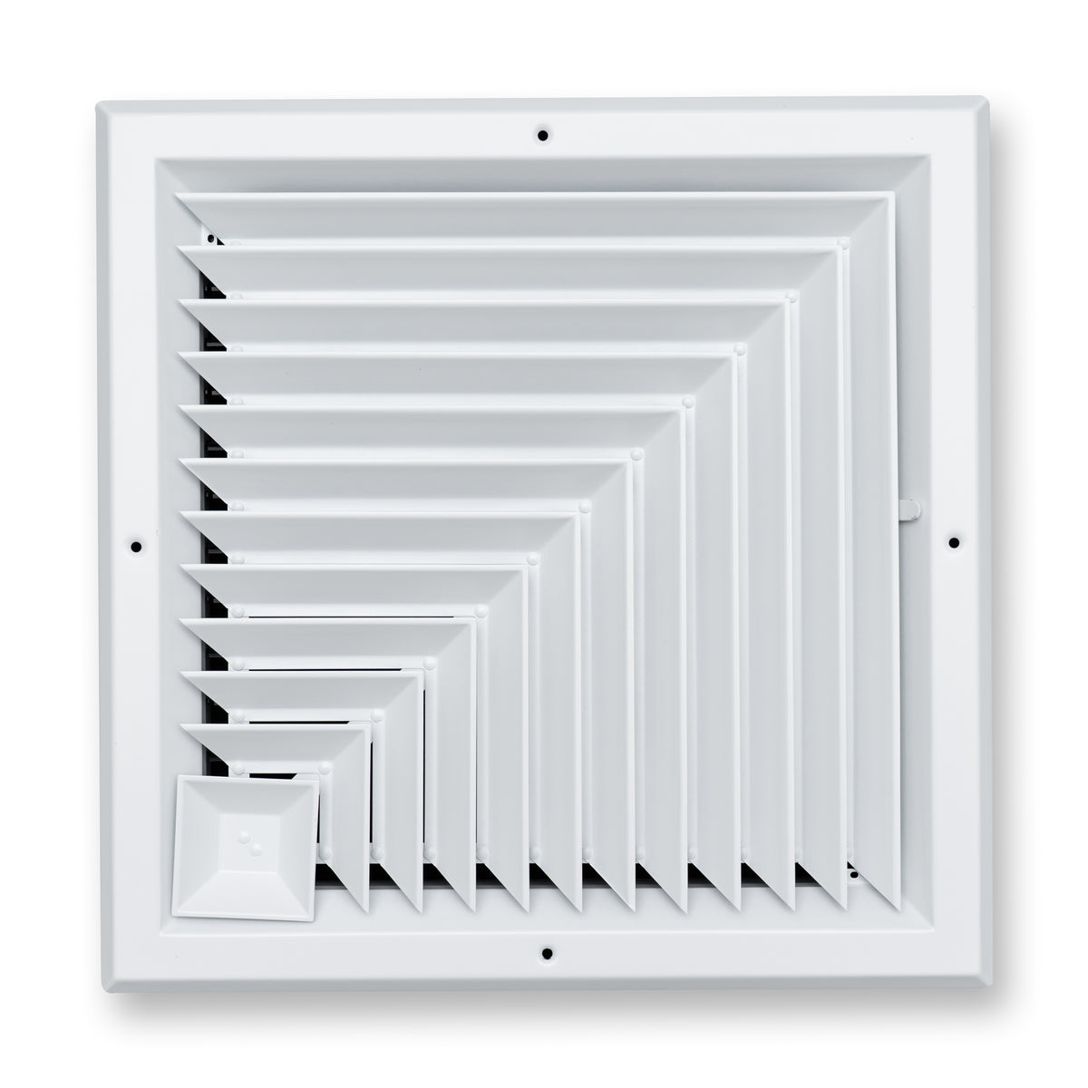 Fits 14x14 Duct Opening 2 Way Aluminum Square Ceiling Diffuser | Register Vent Cover Grille for Ceiling | Rust Proof | White | Outer Dimensions: 15.75" X 15.75"