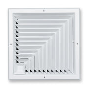 14 x 14-inch White Aluminum square ceiling diffuser, front view
