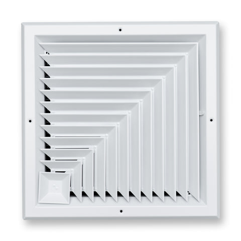 Fits 14x14 Duct Opening 2 Way Aluminum Square Ceiling Diffuser | Register Vent Cover Grille for Ceiling | Rust Proof | White | Outer Dimensions: 15.75" X 15.75"