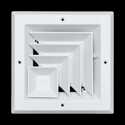 Fits 6x6 Duct Opening 2 Way Aluminum Square Ceiling Diffuser | Register Vent Cover Grille for Ceiling | Rust Proof | White | Outer Dimensions: 7.75" X 7.75"