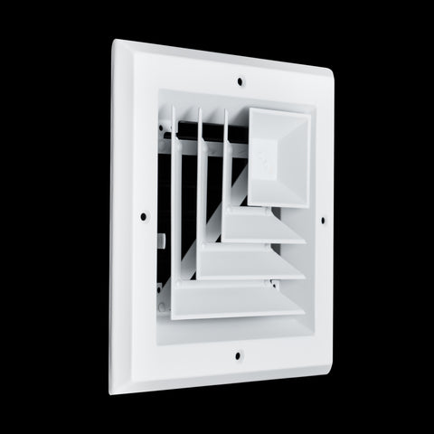 Fits 6x6 Duct Opening 2 Way Aluminum Square Ceiling Diffuser | Register Vent Cover Grille for Ceiling | Rust Proof | White | Outer Dimensions: 7.75" X 7.75"