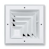 Fits 6x6 Duct Opening 2 Way Aluminum Square Ceiling Diffuser | Register Vent Cover Grille for Ceiling | Rust Proof | White | Outer Dimensions: 7.75" X 7.75"