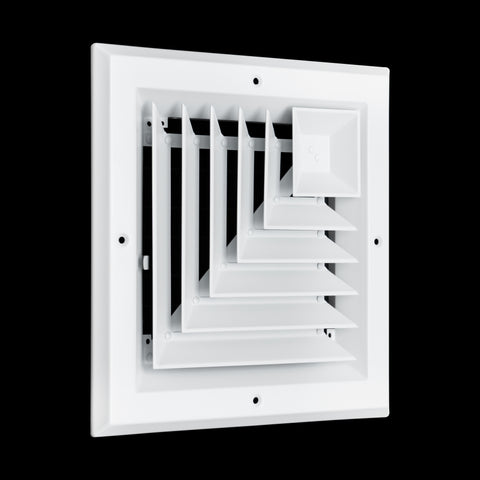 Fits 8x8 Duct Opening 2 Way Aluminum Square Ceiling Diffuser | Register Vent Cover Grille for Ceiling | Rust Proof | White | Outer Dimensions: 9.75" X 9.75"
